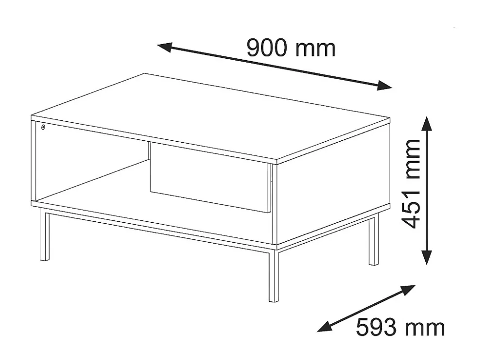 Salontafel RAVENNA B CT90 90x60x45 Wit