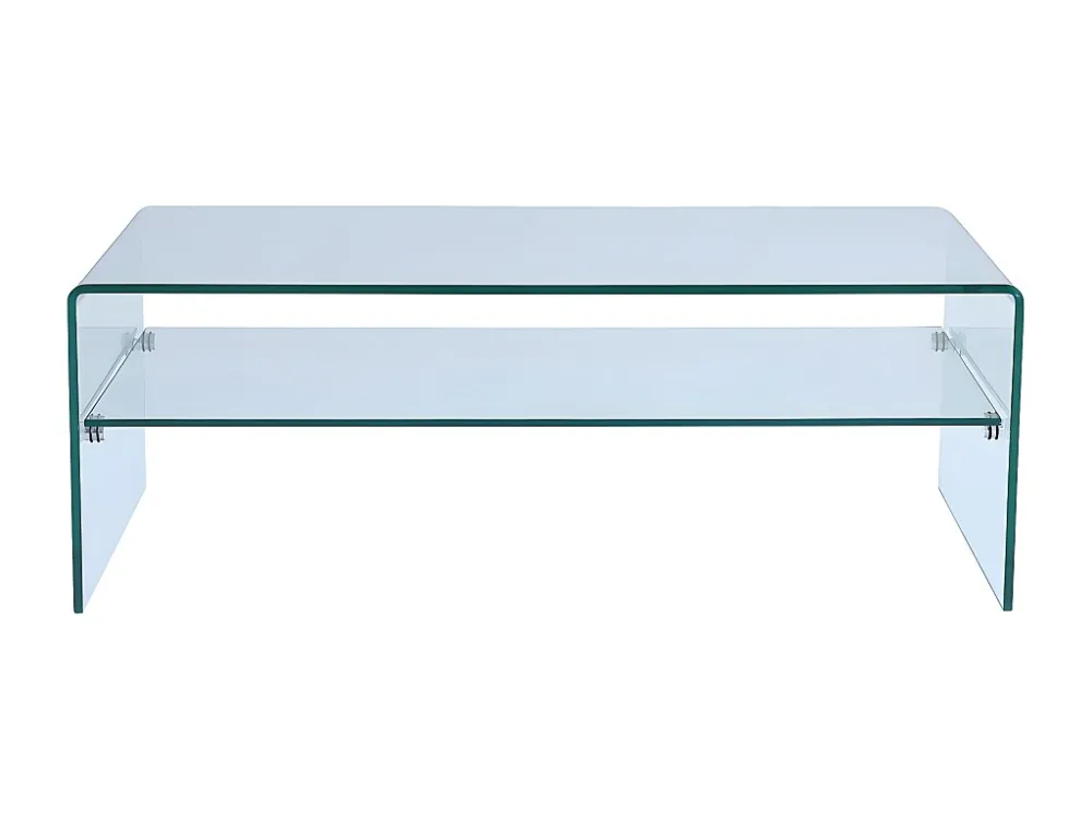 Salontafel STILEOS - Dubbele plaat - Gebogen gehard glas
