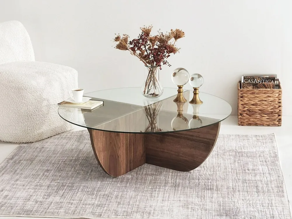 Salontafel van gehard glas - Naturel en transparant - AYSUN