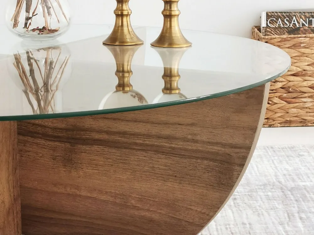 Salontafel van gehard glas - Naturel en transparant - AYSUN
