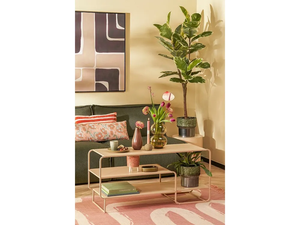Salontafel van ijzer - 110 x 38 x 50 - Lichtbruin - JULES