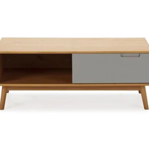 Salontafel Bruce met 1 schuifdeur en 1 open vak, massief hout VS Venta-stock