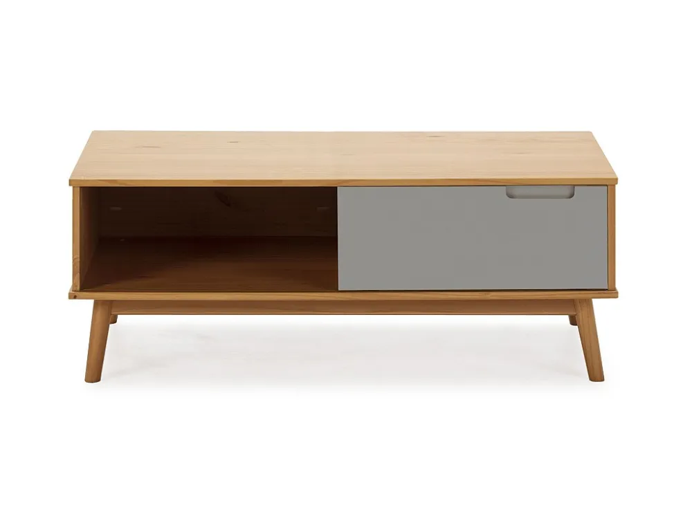 Salontafel Bruce met 1 schuifdeur en 1 open vak, massief hout VS Venta-stock