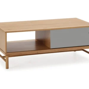 Salontafel Magnus met 1 schuifdeur en 1 open vak, massief hout VS Venta-stock