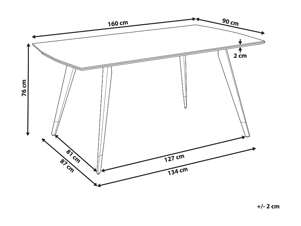 Eettafel MDF zwart 160 x 90 cm MOSSLE BELIANI