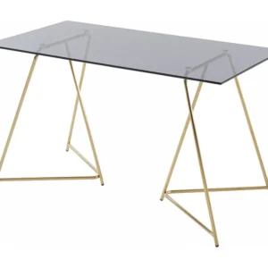 Eettafel 4 personen gehard glas en roestvrij staal - Koop nu