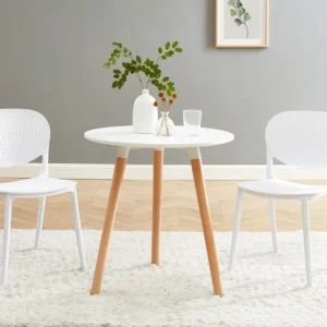 Eettafel met 2 plaatsen MDF en beukenhout - Wit - ROLENA - Koop nu goedkoop online