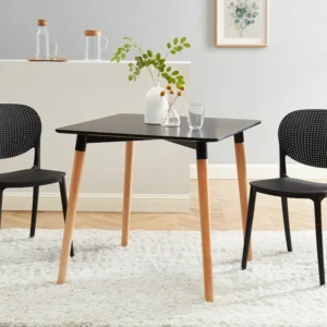 Eettafel met 2 plaatsen MDF en beukenhout - Zwart - CARISELA - Koop nu goedkoop online