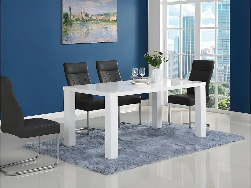 Eettafel - 6 personen - Witgelakt mdf - MONICA