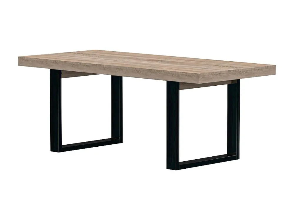 Eettafel 8 plaatsen - Kleur: naturel en zwart - NADIEGE - Koop nu eenvoudig online