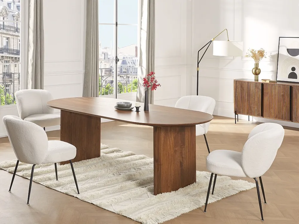 Eettafel 8 plaatsen van mangohout - Naturel - BALIMELA