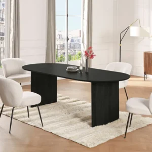 Eettafel 8 plaatsen van mangohout - Zwart - BALIMELA