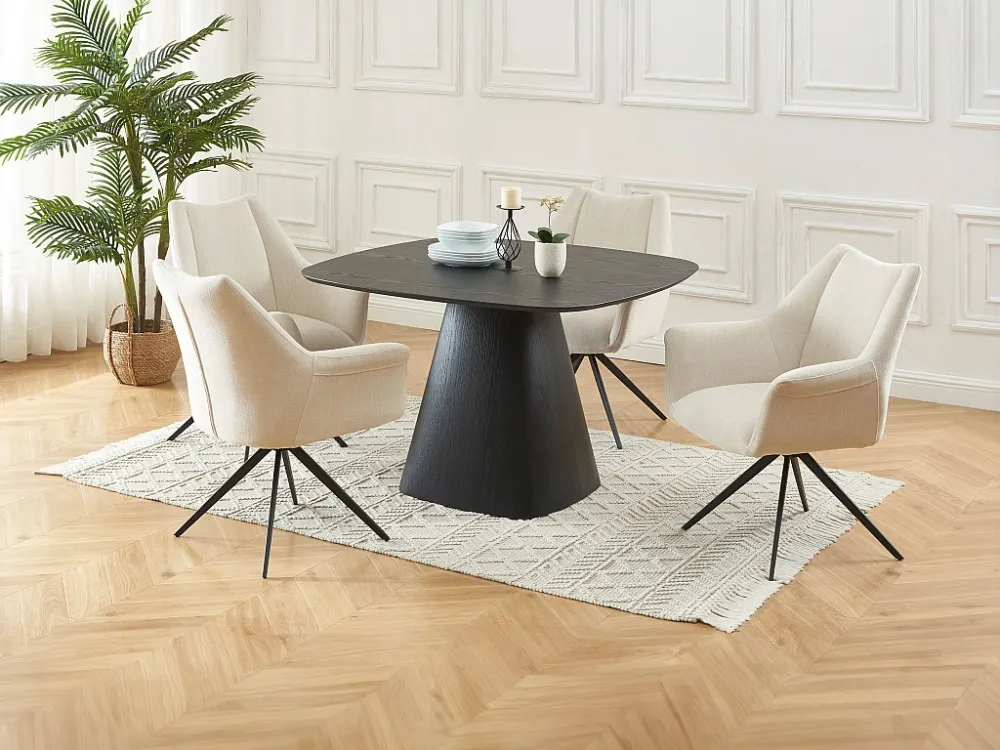 Eettafel voor 4 personen MDF - Zwart - MINAZELA