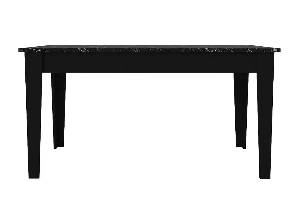 Eettafel voor 6 personen met opbergruimte - Zwarte marmerlook - PERLINEA