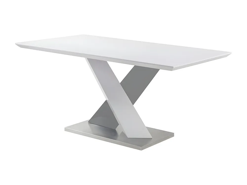 Eettafel voor 6 personen van witgelakt MDF en staal SALVA
