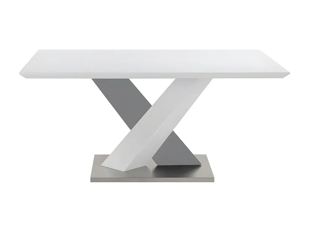 Eettafel voor 6 personen van witgelakt MDF en staal SALVA