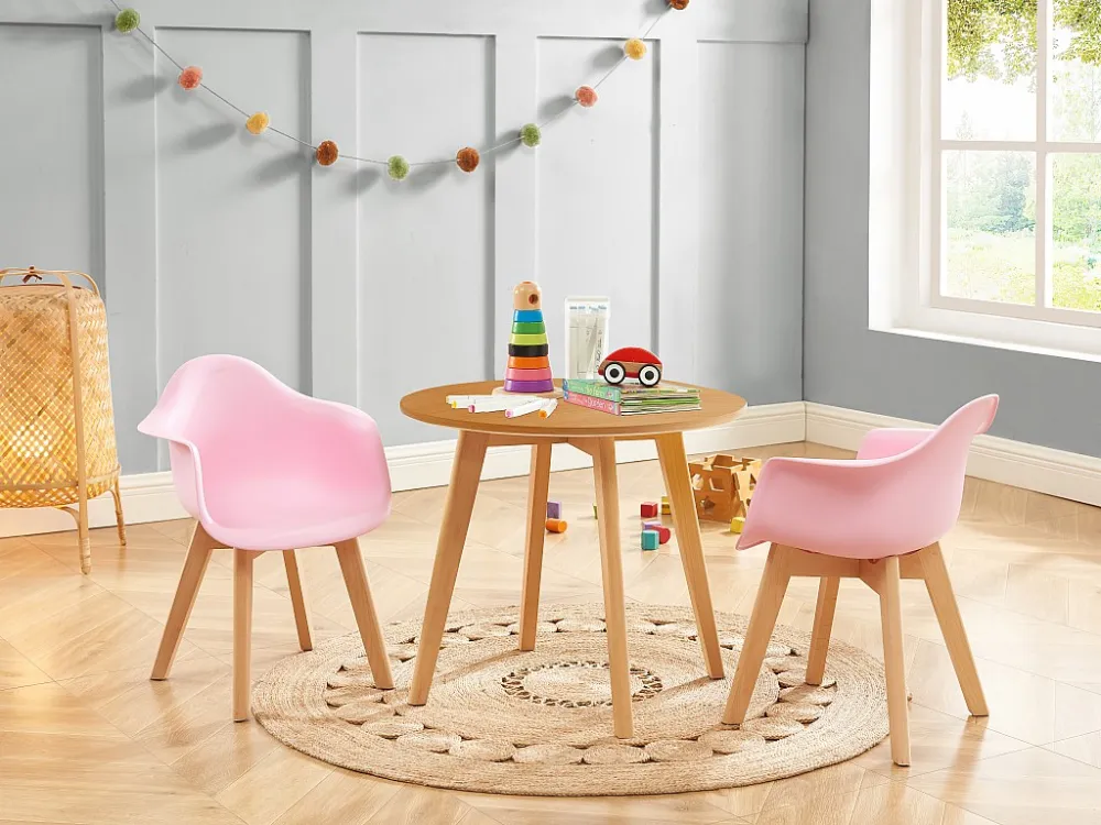 Kindertafel van mdf en beuken - Licht naturel - LOUNOUNE