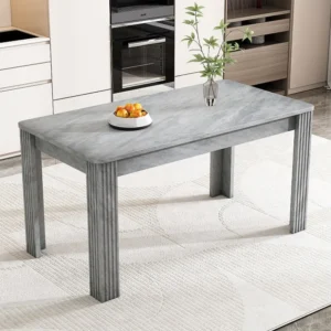 Rechthoekige eettafel voor 4 tot 6 couverts - Massief hout - 117 x 68 x 75 cm - Grijs Merax