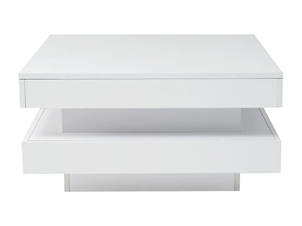 Witte vierkante salontafel - met 16 kleuren LED verlichting - moderne stijl - MDF hout - 70x70x36 cm Merax