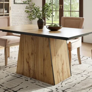 Eettafel voor 4 tot 6 personen MDF - houtnerfeffect - Lichtbruin ModernLuxe