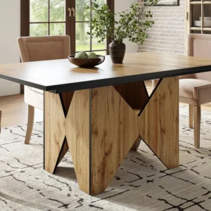 Eettafel voor 4 tot 6 personen MDF - houtnerfeffect - Lichtbruin ModernLuxe