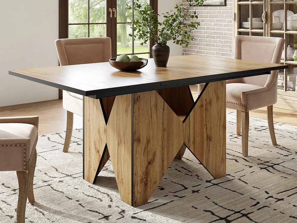 Eettafel voor 4 tot 6 personen MDF - houtnerfeffect - Lichtbruin ModernLuxe