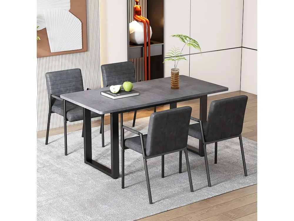 Stalen eettafel - industriële stijl - Grijs ModernLuxe