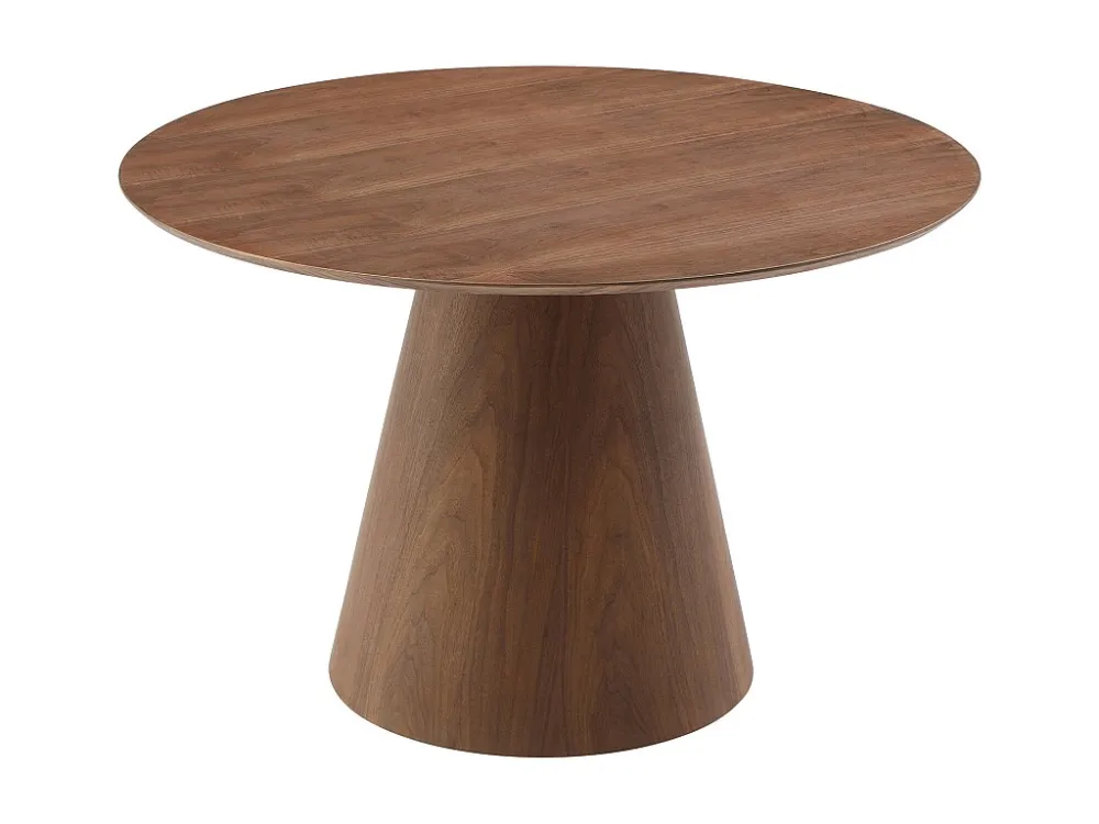 Ronde eettafel 4 plaatsen van mdf - Donker naturel - ANTALIZA
