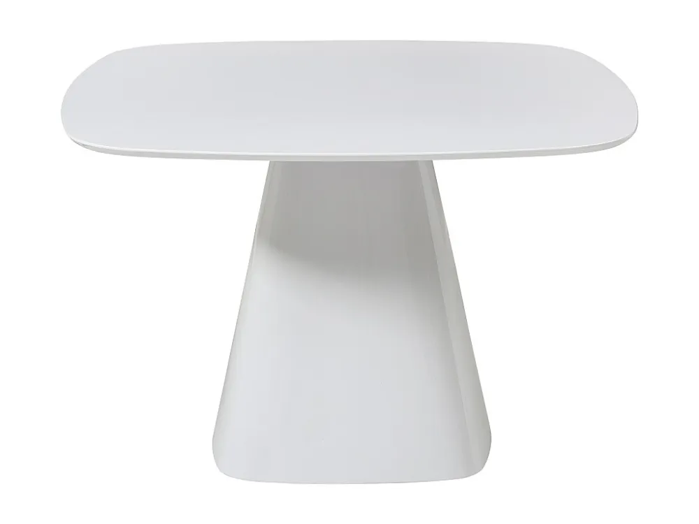 Ronde eettafel voor 4 personen van mdf - Wit gelakt - BUDONIA