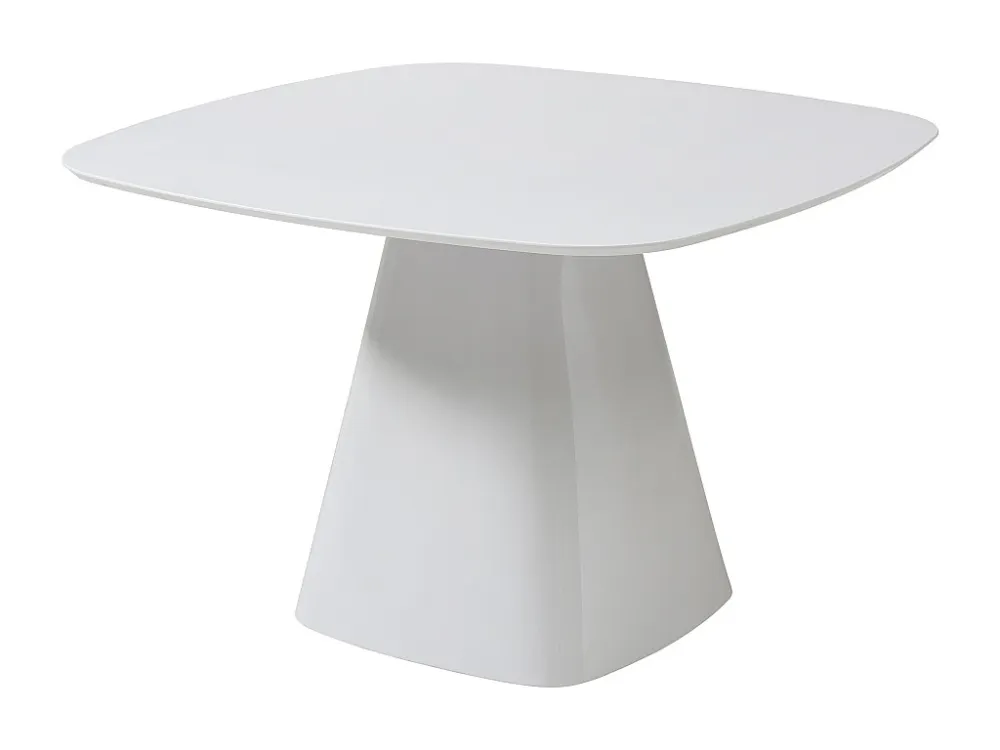 Ronde eettafel voor 4 personen van mdf - Wit gelakt - BUDONIA