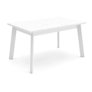 Eettafel, 140, Voor 6 personen, Houten poten, Wit Skraut Home