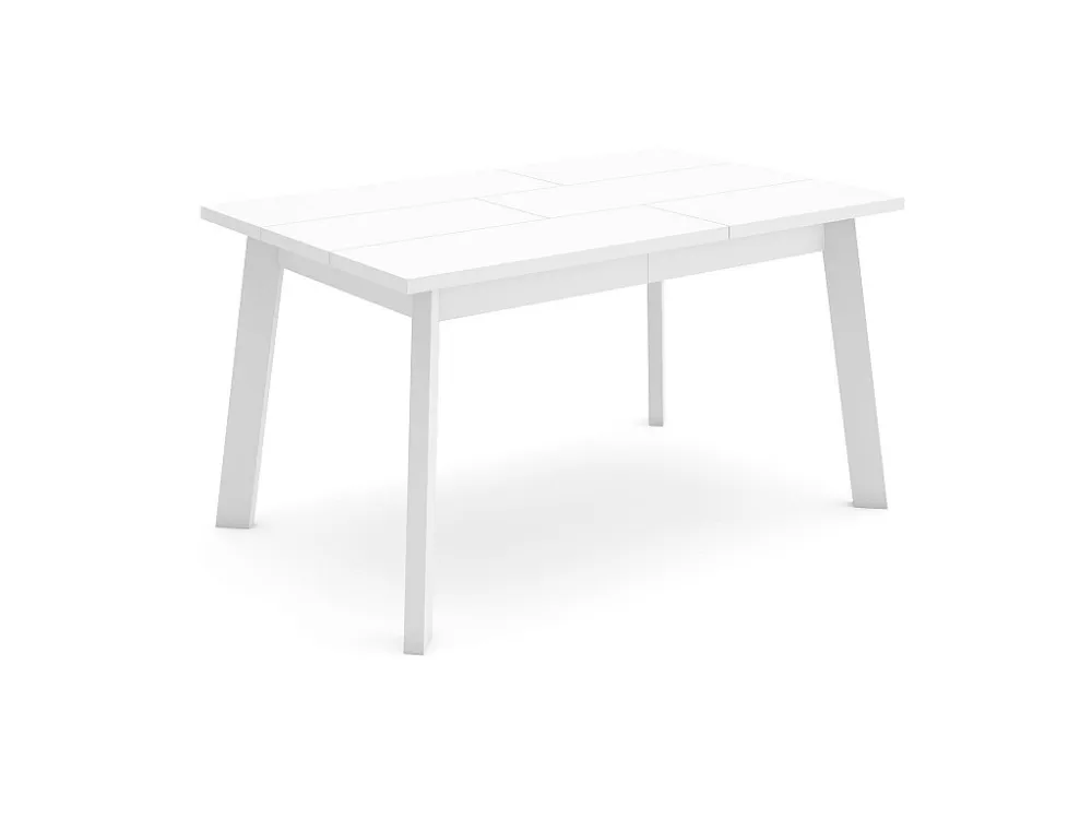 Eettafel, 140, Voor 6 personen, Houten poten, Wit Skraut Home