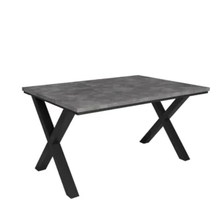 Eettafel, 140, Voor 6 personen, Massief houten poten, Cement Skraut Home