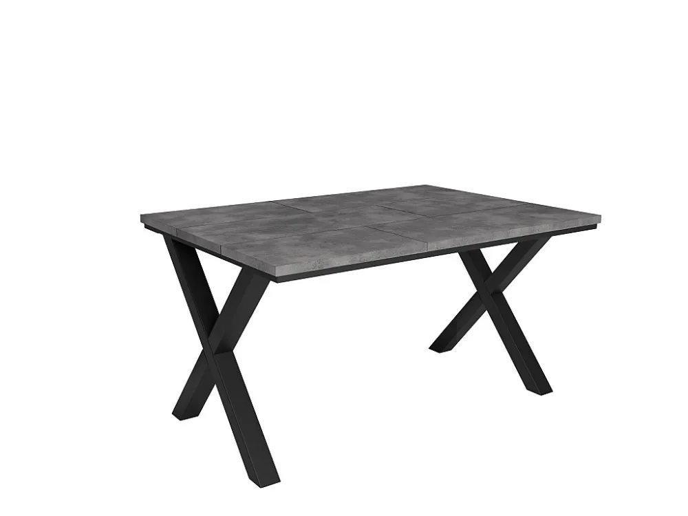 Eettafel, 140, Voor 6 personen, Massief houten poten, Cement Skraut Home