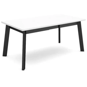 Eettafel, 170, Voor 8 personen, Houten poten, Wit Skraut Home