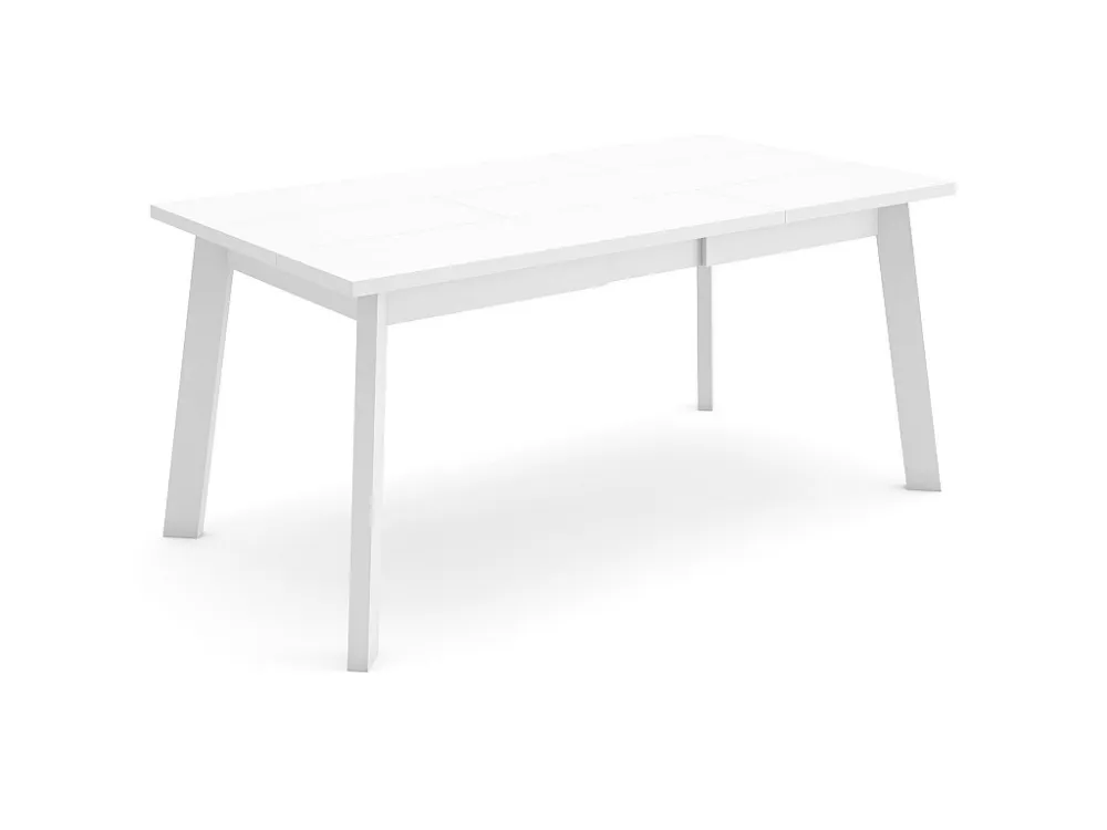 Eettafel, 170, Voor 8 personen, Houten poten, Wit Skraut Home