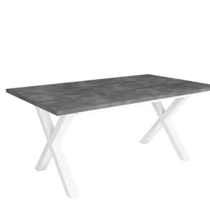 Eettafel, 170, Voor 8 personen, Massief houten poten, Cement Skraut Home