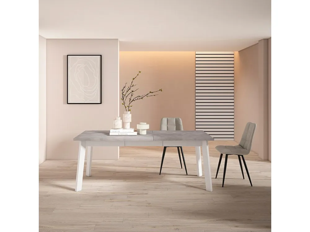 Eettafel, 200, Voor 10 personen, Houten poten, Cement Skraut Home
