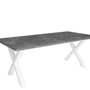 Eettafel, 200, Voor 10 personen, Massief houten poten, Cement Skraut Home