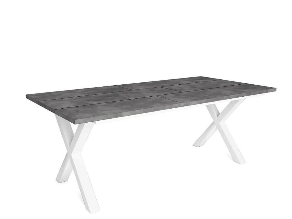 Eettafel, 200, Voor 10 personen, Massief houten poten, Cement Skraut Home