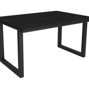 eettafel, 6 personen, 140, Robuust en stabiel dankzij zijn structuur en solide poten, Zwart, Industriële stijl Skraut Home