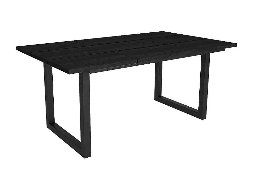 eettafel, 8 personen, 170, Robuust en stabiel dankzij zijn structuur en solide poten, Zwart, Industriële stijl Skraut Home