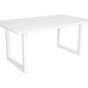 eettafel, 8 personen, 170, Robuust en stabiel dankzij zijn structuur en solide poten, Wit, Industriële stijl Skraut Home