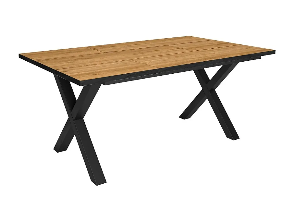 eettafel, 8 personen, 170, Robuust en stabiel dankzij zijn structuur en solide poten, Eiken en zwarte , Industriële stijl...