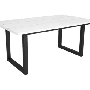 eettafel, 8 personen, 170, Robuust en stabiel dankzij zijn structuur en solide poten, Wit, Industriële stijl Skraut Home