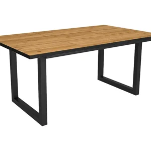 eettafel, 8 personen, 170, Robuust en stabiel dankzij zijn structuur en solide poten, Eiken en zwarte , Industriële stijl...