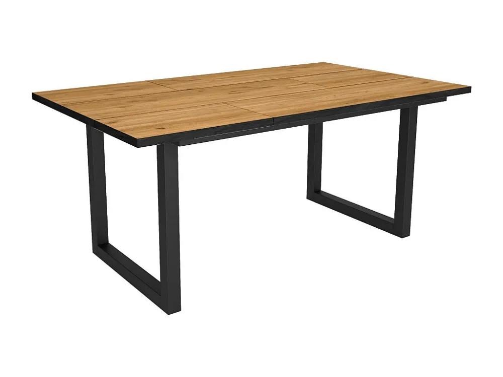 eettafel, 8 personen, 170, Robuust en stabiel dankzij zijn structuur en solide poten, Eiken en zwarte , Industriële stijl...