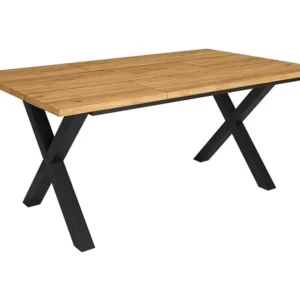 eettafel, 8 personen, 170, Robuust en stabiel dankzij zijn structuur en solide poten, Eik, Industriële stijl Skraut Home