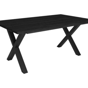 eettafel, 8 personen, 170, Robuust en stabiel dankzij zijn structuur en solide poten, Zwart, Industriële stijl Skraut Home
