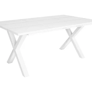 eettafel, 8 personen, 170, Robuust en stabiel dankzij zijn structuur en solide poten, Wit, Industriële stijl Skraut Home
